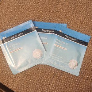 NEW Neutrogena Hydro Boost Hydrating 100% Hydrogel Mask - Set of 3
